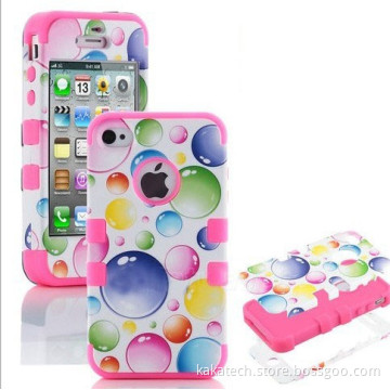 for iPhone 5 PC+Silicone Hybrid 3 in 1 Bubbles Case
